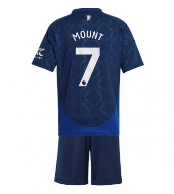 Manchester United Mason Mount #7 Segunda Equipación Niños 2024-25 Manga Corta (+ Pantalones cortos)